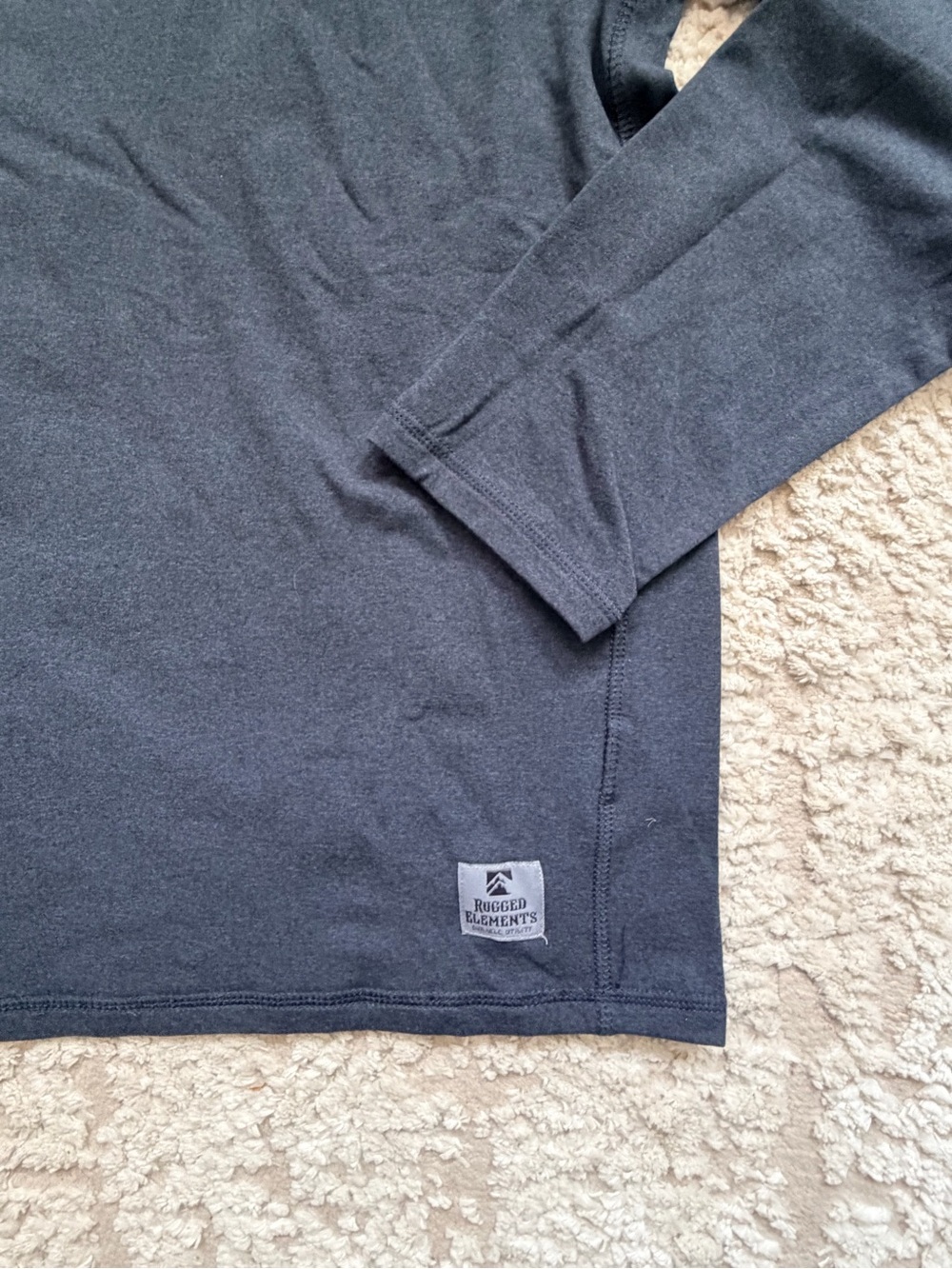 Rugged Elements Sueded Long Sleeve Crew in Blue - Men's Long Sleeve Tee M - Picture 3 of 8